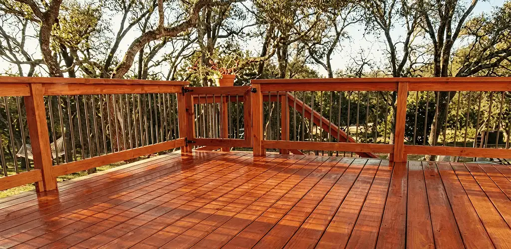 Deck sealing results with a freshly sealed wood deck in San Jose, CA